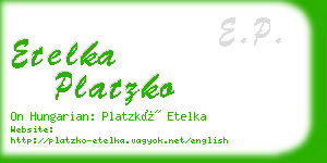 etelka platzko business card